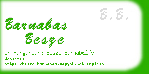 barnabas besze business card